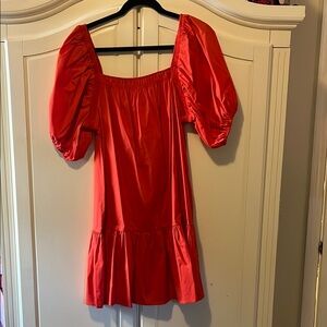 Red Puff Sleeve Dress
